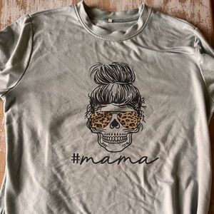 Light Blue “Mama” Skull Pull Over